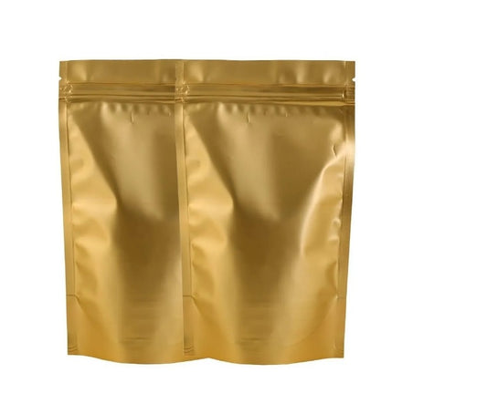 Stand Up Pouch 100 Bolsas Dorada Laminada 14x16cm 250gr