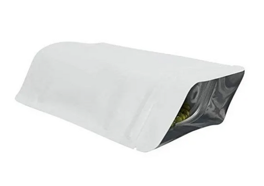 Standup Pouch 100 Bolsa Blanca Cierre Resellable 11x15 150 gr
