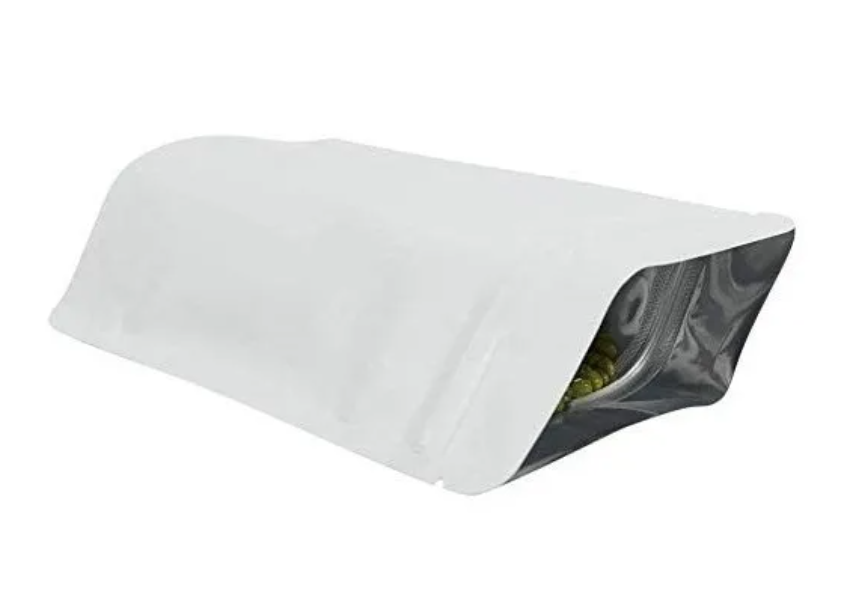 Standup Pouch 50 Bolsa Blanca Cierre Resellable 14x16 250 gr