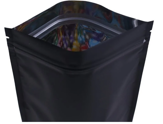 Standup Pouch 50 Bolsa Negra Cierre Resellable 11x15 150 gr