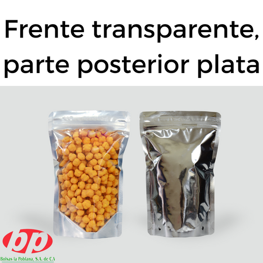 Stand Up Pouch 50 Bolsas Plata/CristalCierre 11x15 250gr